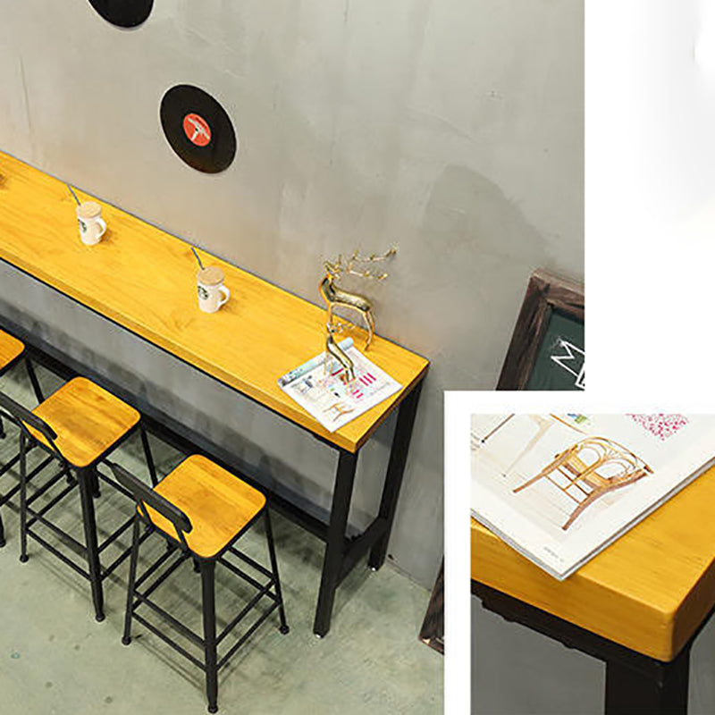 Solid Wood and Metal Pub Bar Table Industrial Rectangle Counter Wine Table Clearhalo 'Bar Furniture' 'Bar Tables' 'bar_tables' 'furn' 'furn_bar_tables' 'Furniture' 'furniture_bar_tables' 'Kitchen & Dining Furniture' 4976772