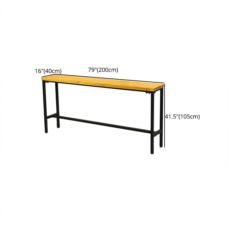 Solid Wood and Metal Pub Bar Table Industrial Rectangle Counter Wine Table Clearhalo 'Bar Furniture' 'Bar Tables' 'bar_tables' 'furn' 'furn_bar_tables' 'Furniture' 'furniture_bar_tables' 'Kitchen & Dining Furniture' 4976780
