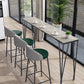 Metal Living Room Pub Table Contemporary Legs Pub Height Dining Table 78.7"L x 15.7"W x 41.3"H Gray Black Without Chairs Clearhalo 'Bar Furniture' 'Bar Tables' 'bar_tables' 'furn' 'furn_bar_tables' 'Furniture' 'furniture_bar_tables' 'Kitchen & Dining Furniture' 4976801