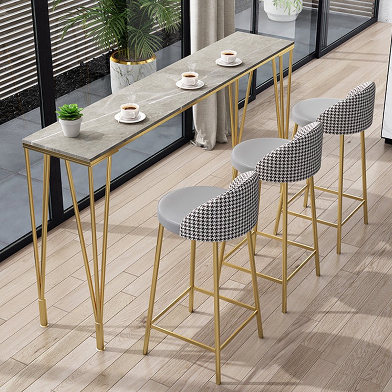 Metal Living Room Pub Table Contemporary Legs Pub Height Dining Table Clearhalo 'Bar Furniture' 'Bar Tables' 'bar_tables' 'furn' 'furn_bar_tables' 'Furniture' 'furniture_bar_tables' 'Kitchen & Dining Furniture' 4976812
