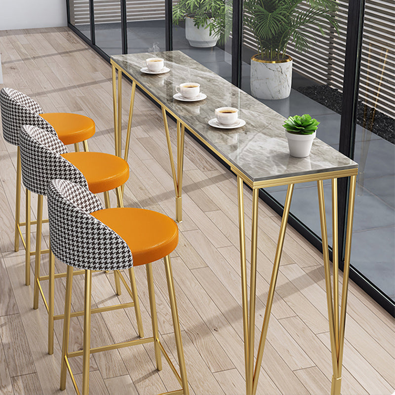 Metal Living Room Pub Table Contemporary Legs Pub Height Dining Table Clearhalo 'Bar Furniture' 'Bar Tables' 'bar_tables' 'furn' 'furn_bar_tables' 'Furniture' 'furniture_bar_tables' 'Kitchen & Dining Furniture' 4976813