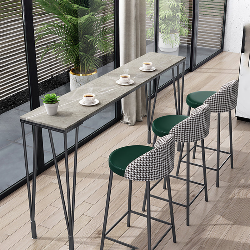 Metal Living Room Pub Table Contemporary Legs Pub Height Dining Table Clearhalo 'Bar Furniture' 'Bar Tables' 'bar_tables' 'furn' 'furn_bar_tables' 'Furniture' 'furniture_bar_tables' 'Kitchen & Dining Furniture' 4976814