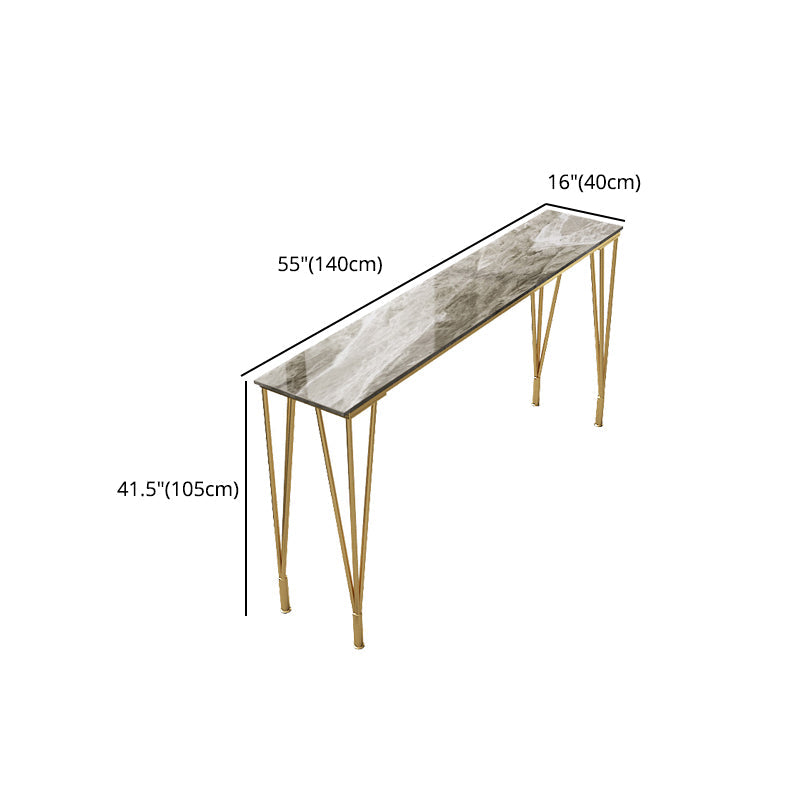 Metal Living Room Pub Table Contemporary Legs Pub Height Dining Table Clearhalo 'Bar Furniture' 'Bar Tables' 'bar_tables' 'furn' 'furn_bar_tables' 'Furniture' 'furniture_bar_tables' 'Kitchen & Dining Furniture' 4976817