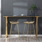 Traditional Luxury Bar Table Stone Rectangle Bar Table with Sled Base 70.9"L x 15.7"W x 41.3"H Black Without Chairs Clearhalo 'Bar Furniture' 'Bar Tables' 'bar_tables' 'furn' 'furn_bar_tables' 'Furniture' 'furniture_bar_tables' 'Kitchen & Dining Furniture' 4976821