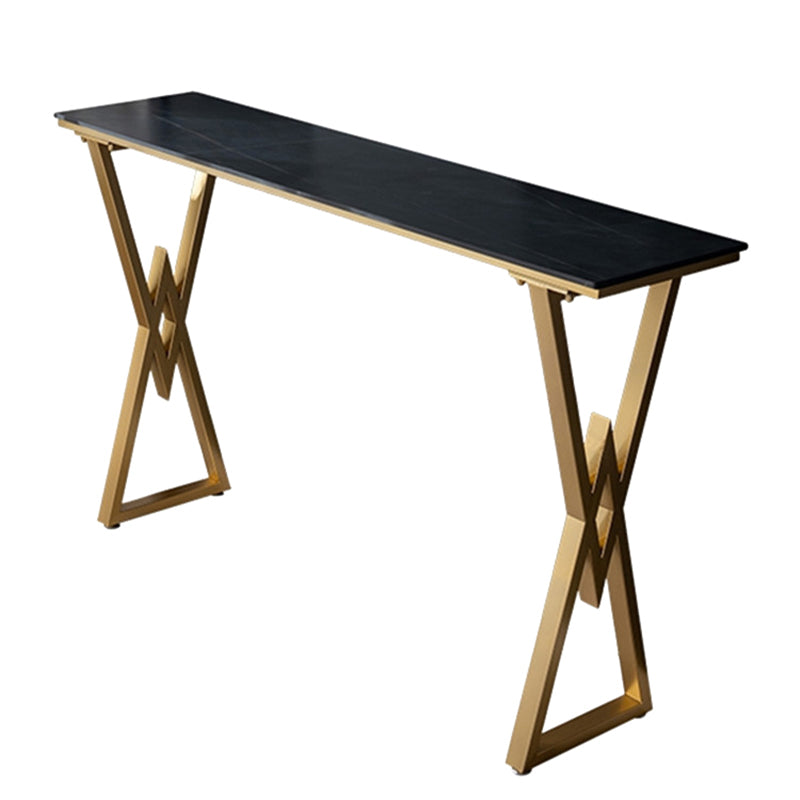 Traditional Luxury Bar Table Stone Rectangle Bar Table with Sled Base Clearhalo 'Bar Furniture' 'Bar Tables' 'bar_tables' 'furn' 'furn_bar_tables' 'Furniture' 'furniture_bar_tables' 'Kitchen & Dining Furniture' 4976827