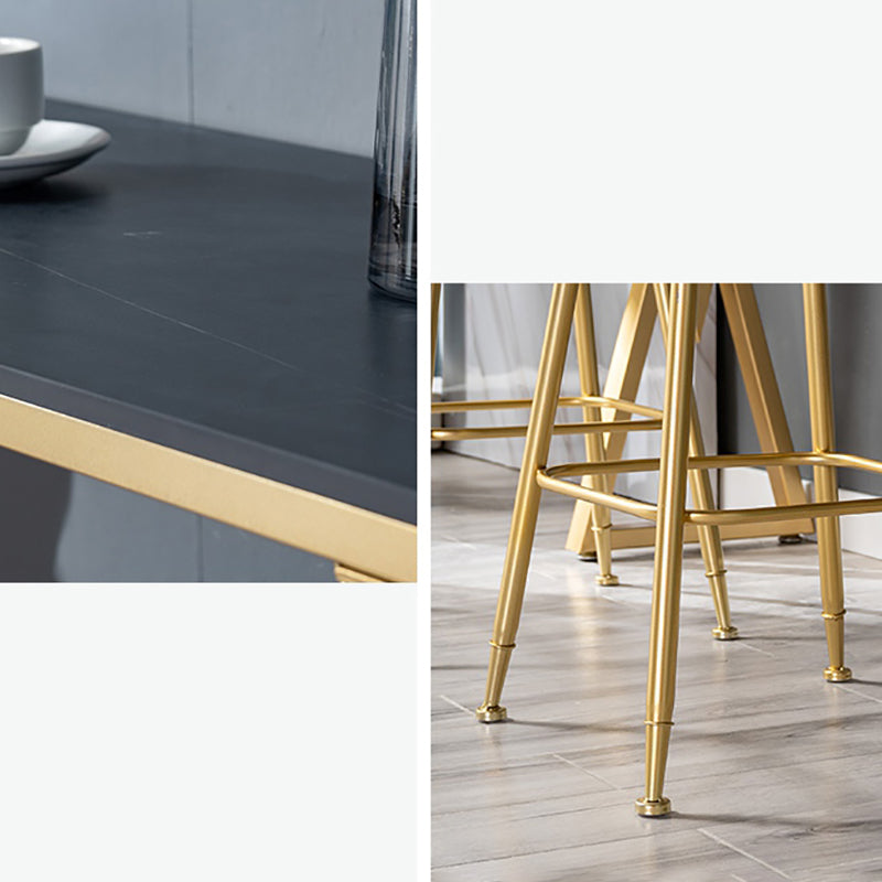 Traditional Luxury Bar Table Stone Rectangle Bar Table with Sled Base Clearhalo 'Bar Furniture' 'Bar Tables' 'bar_tables' 'furn' 'furn_bar_tables' 'Furniture' 'furniture_bar_tables' 'Kitchen & Dining Furniture' 4976830