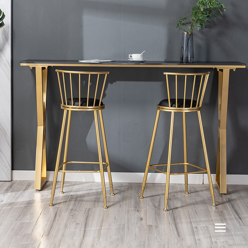 Traditional Luxury Bar Table Stone Rectangle Bar Table with Sled Base Clearhalo 'Bar Furniture' 'Bar Tables' 'bar_tables' 'furn' 'furn_bar_tables' 'Furniture' 'furniture_bar_tables' 'Kitchen & Dining Furniture' 4976832