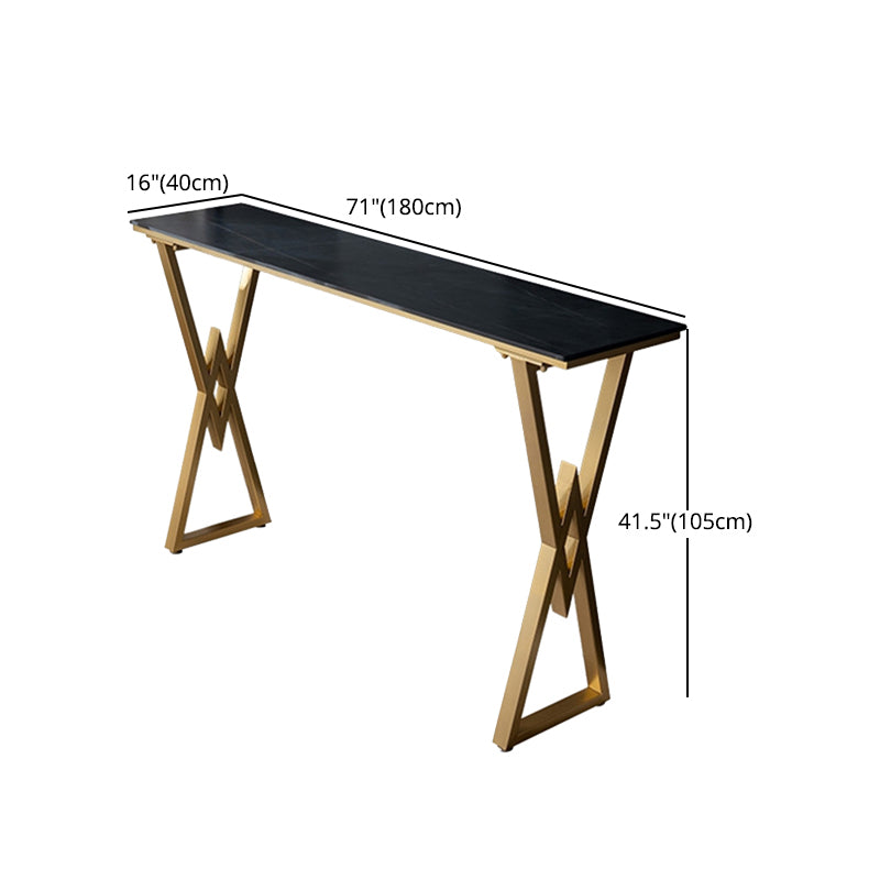 Traditional Luxury Bar Table Stone Rectangle Bar Table with Sled Base Clearhalo 'Bar Furniture' 'Bar Tables' 'bar_tables' 'furn' 'furn_bar_tables' 'Furniture' 'furniture_bar_tables' 'Kitchen & Dining Furniture' 4976837