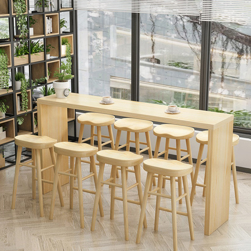 Contemporary Rectangle Wood Top Counter Table 42-inch Height Bar Table Clearhalo 'Bar Furniture' 'Bar Tables' 'bar_tables' 'furn' 'furn_bar_tables' 'Furniture' 'furniture_bar_tables' 'Kitchen & Dining Furniture' 4976847