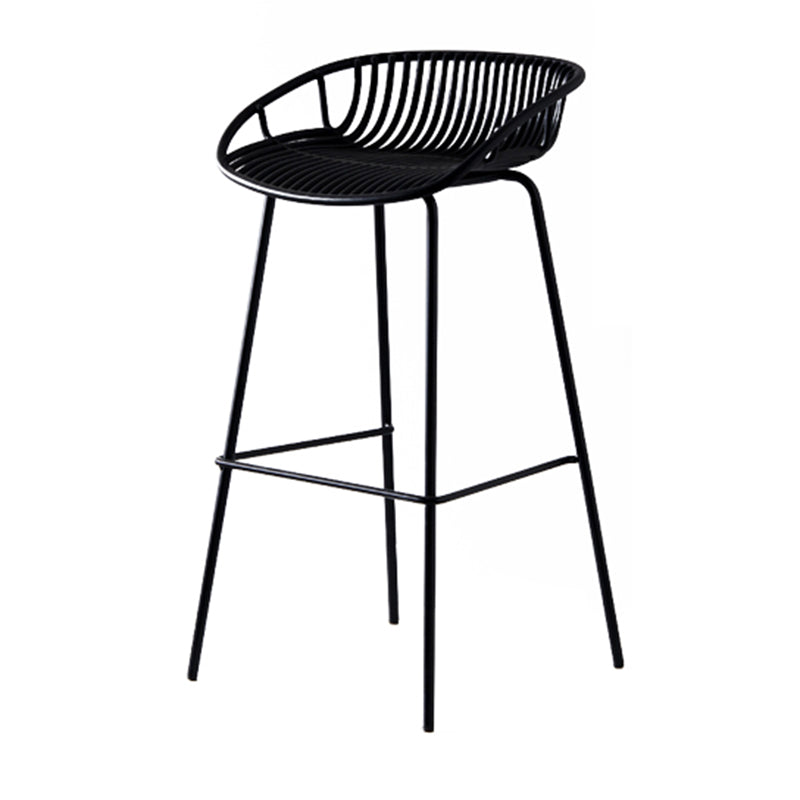 Contemporary Milk Tea Shop Footrest Matte Finish Metal Bar Stool Clearhalo 'Bar Furniture' 'Bar Stools' 'bar_stools' 'furn' 'furn_bar_stools' 'Furniture' 'furniture_bar_stools' 'Kitchen & Dining Furniture' 4976866