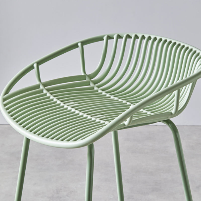 Contemporary Milk Tea Shop Footrest Matte Finish Metal Bar Stool Clearhalo 'Bar Furniture' 'Bar Stools' 'bar_stools' 'furn' 'furn_bar_stools' 'Furniture' 'furniture_bar_stools' 'Kitchen & Dining Furniture' 4976871