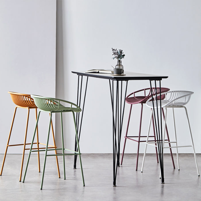 Contemporary Milk Tea Shop Footrest Matte Finish Metal Bar Stool Clearhalo 'Bar Furniture' 'Bar Stools' 'bar_stools' 'furn' 'furn_bar_stools' 'Furniture' 'furniture_bar_stools' 'Kitchen & Dining Furniture' 4976874