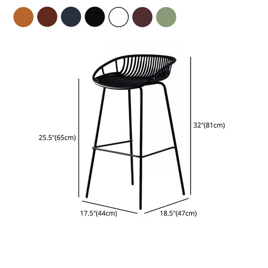 Contemporary Milk Tea Shop Footrest Matte Finish Metal Bar Stool Clearhalo 'Bar Furniture' 'Bar Stools' 'bar_stools' 'furn' 'furn_bar_stools' 'Furniture' 'furniture_bar_stools' 'Kitchen & Dining Furniture' 4976876