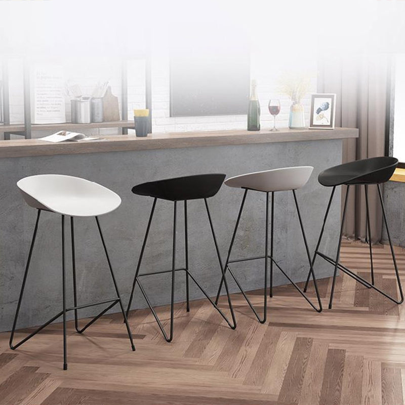 Nordic Armless Backrest Counter Stool Iron Kitchen Bar Stool with Acrylic Seat Clearhalo 'Bar Furniture' 'Bar Stools' 'bar_stools' 'furn' 'furn_bar_stools' 'Furniture' 'furniture_bar_stools' 'Kitchen & Dining Furniture' 4976878