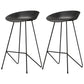 Nordic Armless Backrest Counter Stool Iron Kitchen Bar Stool with Acrylic Seat Black 2 Piece Set Clearhalo 'Bar Furniture' 'Bar Stools' 'bar_stools' 'furn' 'furn_bar_stools' 'Furniture' 'furniture_bar_stools' 'Kitchen & Dining Furniture' 4976879