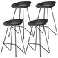 Nordic Armless Backrest Counter Stool Iron Kitchen Bar Stool with Acrylic Seat Black 4 Piece Set Clearhalo 'Bar Furniture' 'Bar Stools' 'bar_stools' 'furn' 'furn_bar_stools' 'Furniture' 'furniture_bar_stools' 'Kitchen & Dining Furniture' 4976880