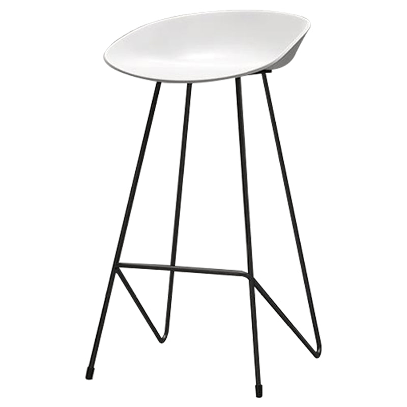 Nordic Armless Backrest Counter Stool Iron Kitchen Bar Stool with Acrylic Seat White 1 Piece Clearhalo 'Bar Furniture' 'Bar Stools' 'bar_stools' 'furn' 'furn_bar_stools' 'Furniture' 'furniture_bar_stools' 'Kitchen & Dining Furniture' 4976882