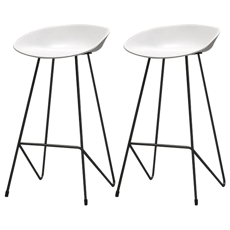 Nordic Armless Backrest Counter Stool Iron Kitchen Bar Stool with Acrylic Seat White 2 Piece Set Clearhalo 'Bar Furniture' 'Bar Stools' 'bar_stools' 'furn' 'furn_bar_stools' 'Furniture' 'furniture_bar_stools' 'Kitchen & Dining Furniture' 4976884