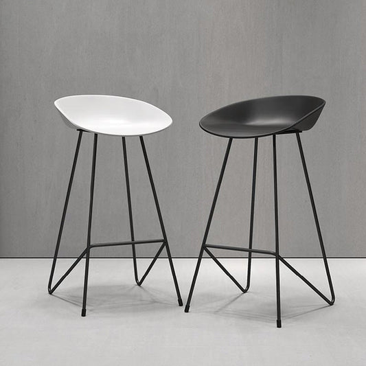 Nordic Armless Backrest Counter Stool Iron Kitchen Bar Stool with Acrylic Seat Clearhalo 'Bar Furniture' 'Bar Stools' 'bar_stools' 'furn' 'furn_bar_stools' 'Furniture' 'furniture_bar_stools' 'Kitchen & Dining Furniture' 4976885