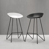 Nordic Armless Backrest Counter Stool Iron Kitchen Bar Stool with Acrylic Seat Clearhalo 'Bar Furniture' 'Bar Stools' 'bar_stools' 'furn' 'furn_bar_stools' 'Furniture' 'furniture_bar_stools' 'Kitchen & Dining Furniture' 4976885