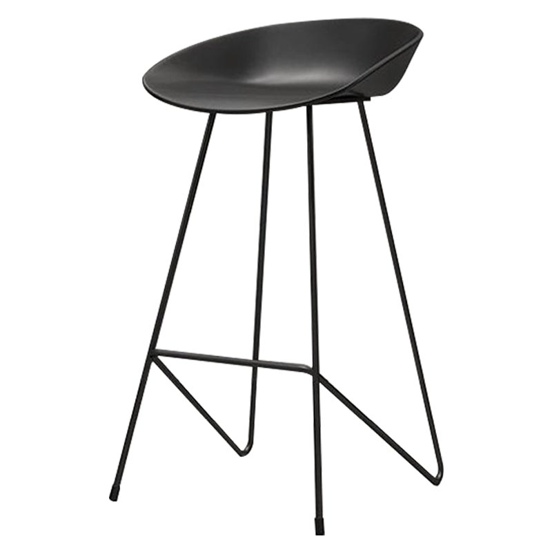 Nordic Armless Backrest Counter Stool Iron Kitchen Bar Stool with Acrylic Seat Black 1 Piece Clearhalo 'Bar Furniture' 'Bar Stools' 'bar_stools' 'furn' 'furn_bar_stools' 'Furniture' 'furniture_bar_stools' 'Kitchen & Dining Furniture' 4976886