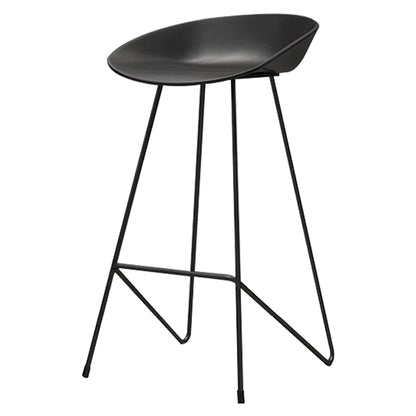 Nordic Armless Backrest Counter Stool Iron Kitchen Bar Stool with Acrylic Seat Black 1 Piece Clearhalo 'Bar Furniture' 'Bar Stools' 'bar_stools' 'furn' 'furn_bar_stools' 'Furniture' 'furniture_bar_stools' 'Kitchen & Dining Furniture' 4976886