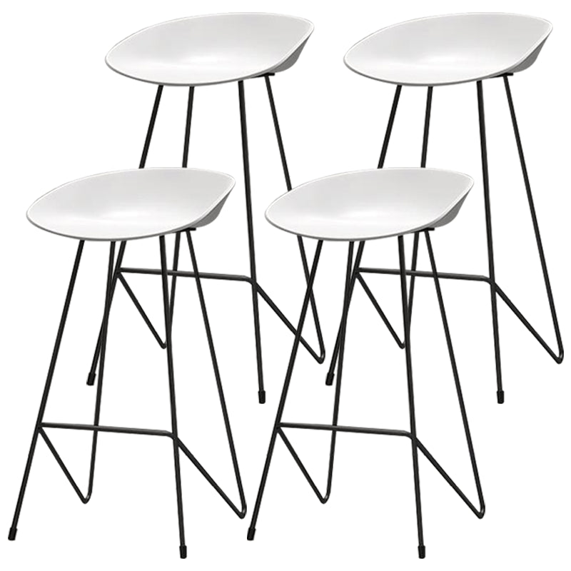 Nordic Armless Backrest Counter Stool Iron Kitchen Bar Stool with Acrylic Seat White 4 Piece Set Clearhalo 'Bar Furniture' 'Bar Stools' 'bar_stools' 'furn' 'furn_bar_stools' 'Furniture' 'furniture_bar_stools' 'Kitchen & Dining Furniture' 4976887