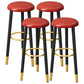 Scandinavian Home Backless Stool Matte Finish Upholstered Bar Stools Red 4 Piece Set Clearhalo 'Bar Furniture' 'Bar Stools' 'bar_stools' 'furn' 'furn_bar_stools' 'Furniture' 'furniture_bar_stools' 'Kitchen & Dining Furniture' 4976895