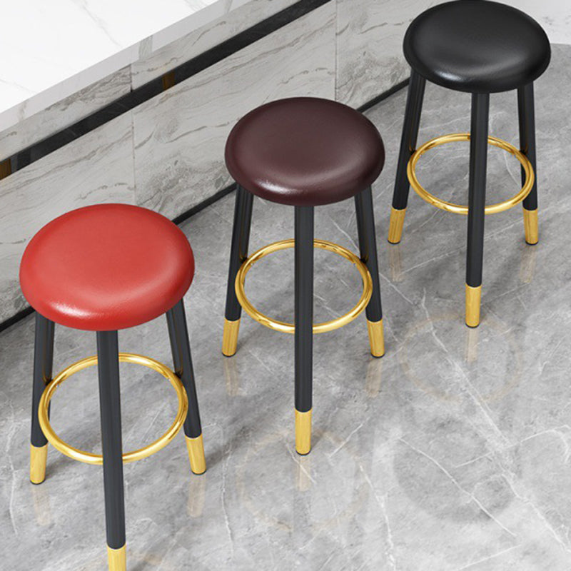 Scandinavian Home Backless Stool Matte Finish Upholstered Bar Stools Clearhalo 'Bar Furniture' 'Bar Stools' 'bar_stools' 'furn' 'furn_bar_stools' 'Furniture' 'furniture_bar_stools' 'Kitchen & Dining Furniture' 4976897