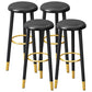 Scandinavian Home Backless Stool Matte Finish Upholstered Bar Stools Black 4 Piece Set Clearhalo 'Bar Furniture' 'Bar Stools' 'bar_stools' 'furn' 'furn_bar_stools' 'Furniture' 'furniture_bar_stools' 'Kitchen & Dining Furniture' 4976900