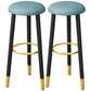Scandinavian Home Backless Stool Matte Finish Upholstered Bar Stools Blue 2 Piece Set Clearhalo 'Bar Furniture' 'Bar Stools' 'bar_stools' 'furn' 'furn_bar_stools' 'Furniture' 'furniture_bar_stools' 'Kitchen & Dining Furniture' 4976901