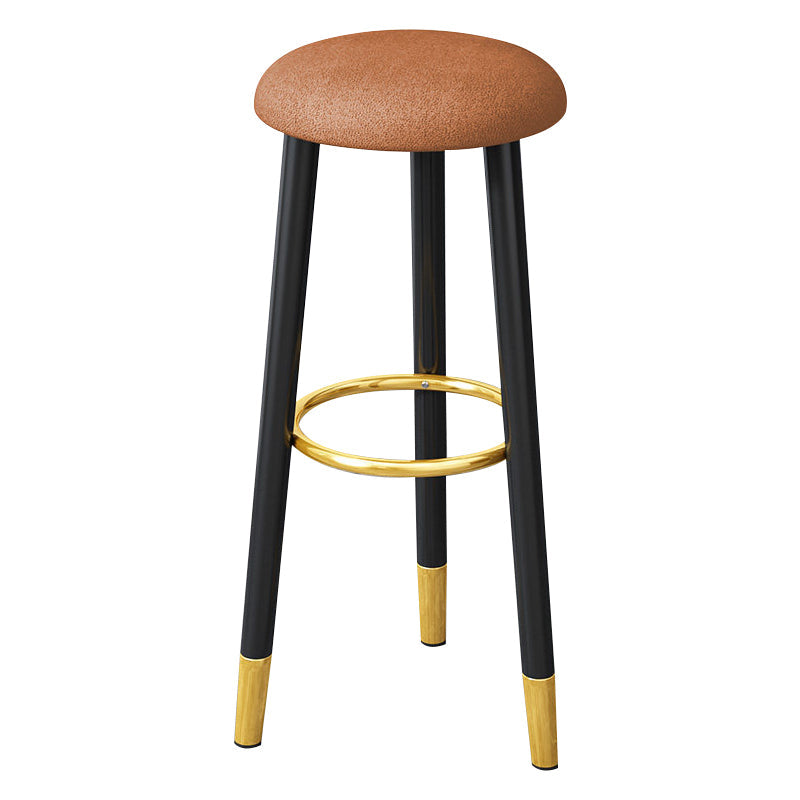Scandinavian Home Backless Stool Matte Finish Upholstered Bar Stools Clearhalo 'Bar Furniture' 'Bar Stools' 'bar_stools' 'furn' 'furn_bar_stools' 'Furniture' 'furniture_bar_stools' 'Kitchen & Dining Furniture' 4976902