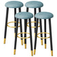 Scandinavian Home Backless Stool Matte Finish Upholstered Bar Stools Blue 4 Piece Set Clearhalo 'Bar Furniture' 'Bar Stools' 'bar_stools' 'furn' 'furn_bar_stools' 'Furniture' 'furniture_bar_stools' 'Kitchen & Dining Furniture' 4976903