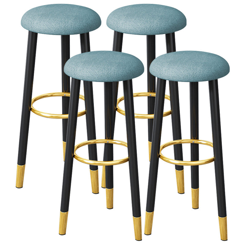 Scandinavian Home Backless Stool Matte Finish Upholstered Bar Stools Blue 4 Piece Set Clearhalo 'Bar Furniture' 'Bar Stools' 'bar_stools' 'furn' 'furn_bar_stools' 'Furniture' 'furniture_bar_stools' 'Kitchen & Dining Furniture' 4976903