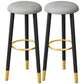 Scandinavian Home Backless Stool Matte Finish Upholstered Bar Stools Light Gray 2 Piece Set Clearhalo 'Bar Furniture' 'Bar Stools' 'bar_stools' 'furn' 'furn_bar_stools' 'Furniture' 'furniture_bar_stools' 'Kitchen & Dining Furniture' 4976905