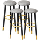 Scandinavian Home Backless Stool Matte Finish Upholstered Bar Stools Light Gray 4 Piece Set Clearhalo 'Bar Furniture' 'Bar Stools' 'bar_stools' 'furn' 'furn_bar_stools' 'Furniture' 'furniture_bar_stools' 'Kitchen & Dining Furniture' 4976907