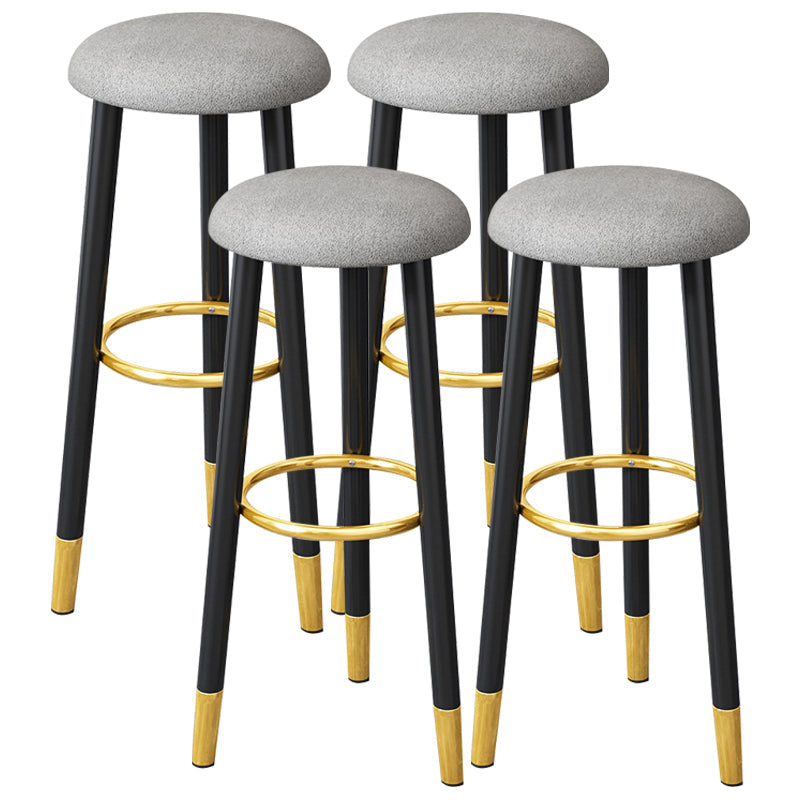 Scandinavian Home Backless Stool Matte Finish Upholstered Bar Stools Light Gray 4 Piece Set Clearhalo 'Bar Furniture' 'Bar Stools' 'bar_stools' 'furn' 'furn_bar_stools' 'Furniture' 'furniture_bar_stools' 'Kitchen & Dining Furniture' 4976907