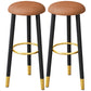 Scandinavian Home Backless Stool Matte Finish Upholstered Bar Stools Orange 2 Piece Set Clearhalo 'Bar Furniture' 'Bar Stools' 'bar_stools' 'furn' 'furn_bar_stools' 'Furniture' 'furniture_bar_stools' 'Kitchen & Dining Furniture' 4976910