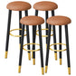 Scandinavian Home Backless Stool Matte Finish Upholstered Bar Stools Orange 4 Piece Set Clearhalo 'Bar Furniture' 'Bar Stools' 'bar_stools' 'furn' 'furn_bar_stools' 'Furniture' 'furniture_bar_stools' 'Kitchen & Dining Furniture' 4976912