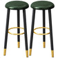 Scandinavian Home Backless Stool Matte Finish Upholstered Bar Stools Green 2 Piece Set Clearhalo 'Bar Furniture' 'Bar Stools' 'bar_stools' 'furn' 'furn_bar_stools' 'Furniture' 'furniture_bar_stools' 'Kitchen & Dining Furniture' 4976913
