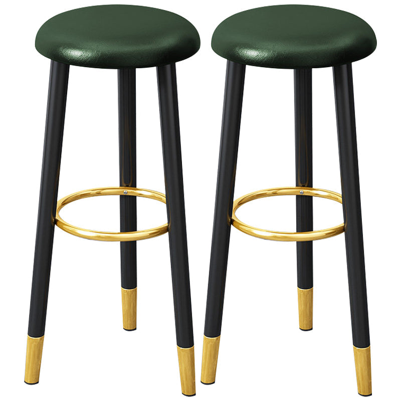 Scandinavian Home Backless Stool Matte Finish Upholstered Bar Stools Green 2 Piece Set Clearhalo 'Bar Furniture' 'Bar Stools' 'bar_stools' 'furn' 'furn_bar_stools' 'Furniture' 'furniture_bar_stools' 'Kitchen & Dining Furniture' 4976913