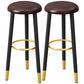Scandinavian Home Backless Stool Matte Finish Upholstered Bar Stools Brown 2 Piece Set Clearhalo 'Bar Furniture' 'Bar Stools' 'bar_stools' 'furn' 'furn_bar_stools' 'Furniture' 'furniture_bar_stools' 'Kitchen & Dining Furniture' 4976915