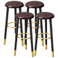 Scandinavian Home Backless Stool Matte Finish Upholstered Bar Stools Brown 4 Piece Set Clearhalo 'Bar Furniture' 'Bar Stools' 'bar_stools' 'furn' 'furn_bar_stools' 'Furniture' 'furniture_bar_stools' 'Kitchen & Dining Furniture' 4976916