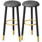 Scandinavian Home Backless Stool Matte Finish Upholstered Bar Stools Dark Gray 2 Piece Set Clearhalo 'Bar Furniture' 'Bar Stools' 'bar_stools' 'furn' 'furn_bar_stools' 'Furniture' 'furniture_bar_stools' 'Kitchen & Dining Furniture' 4976917