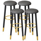 Scandinavian Home Backless Stool Matte Finish Upholstered Bar Stools Dark Gray 4 Piece Set Clearhalo 'Bar Furniture' 'Bar Stools' 'bar_stools' 'furn' 'furn_bar_stools' 'Furniture' 'furniture_bar_stools' 'Kitchen & Dining Furniture' 4976918
