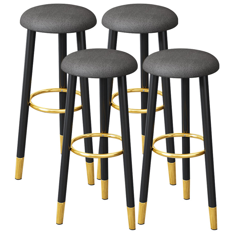 Scandinavian Home Backless Stool Matte Finish Upholstered Bar Stools Dark Gray 4 Piece Set Clearhalo 'Bar Furniture' 'Bar Stools' 'bar_stools' 'furn' 'furn_bar_stools' 'Furniture' 'furniture_bar_stools' 'Kitchen & Dining Furniture' 4976918
