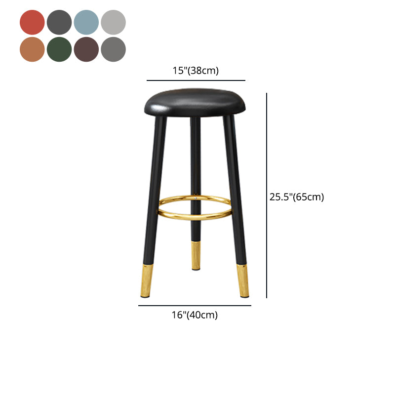 Scandinavian Home Backless Stool Matte Finish Upholstered Bar Stools Clearhalo 'Bar Furniture' 'Bar Stools' 'bar_stools' 'furn' 'furn_bar_stools' 'Furniture' 'furniture_bar_stools' 'Kitchen & Dining Furniture' 4976920