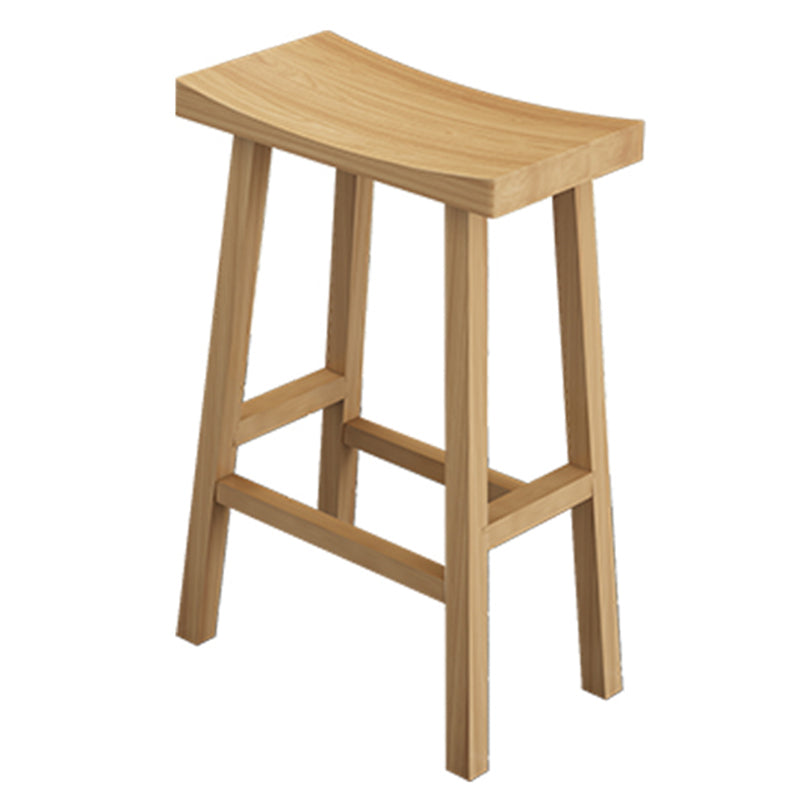 Modern Armless Backless Counter Stool Wood Kitchen Bar Stool with Seat and Pedal Wood Clearhalo 'Bar Furniture' 'Bar Stools' 'bar_stools' 'furn' 'furn_bar_stools' 'Furniture' 'furniture_bar_stools' 'Kitchen & Dining Furniture' 4976923