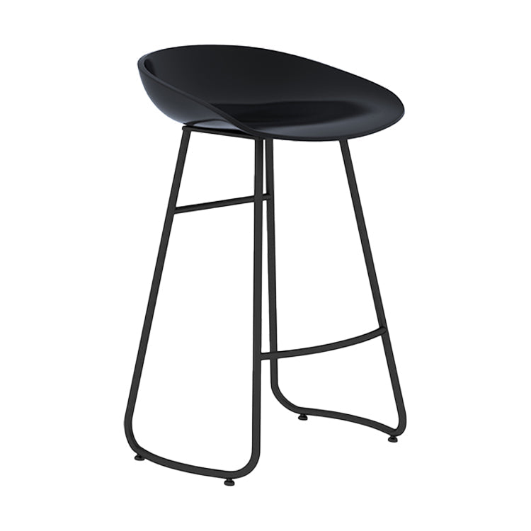 Modern Milk Tea Shop Low Back Stool Matte Finish Plastic Barstool Black 1 Piece Clearhalo 'Bar Furniture' 'Bar Stools' 'bar_stools' 'Furniture' 'furniture_bar_stools' 'Kitchen & Dining Furniture' 4976938