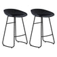 Modern Milk Tea Shop Low Back Stool Matte Finish Plastic Barstool Black Set of 2 Clearhalo 'Bar Furniture' 'Bar Stools' 'bar_stools' 'Furniture' 'furniture_bar_stools' 'Kitchen & Dining Furniture' 4976939